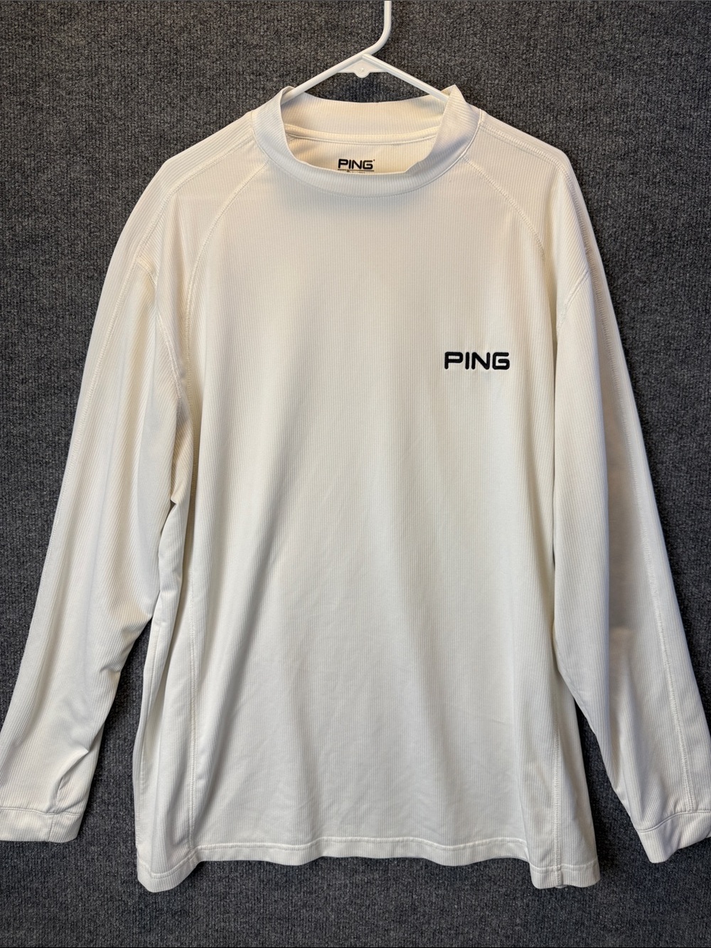 PING Mock Neck White Long-Sleeve Golf Performance Top XXL TTG